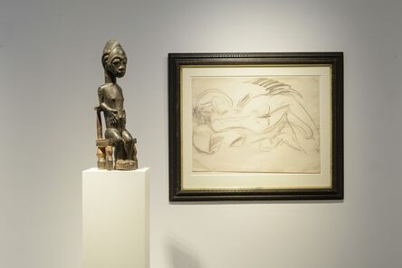 Ernst Ludwig Kirchner, ‘Baule figure and Liegender Akt (nach links), verso: Liegender Akt (nach rechts)’, -1914