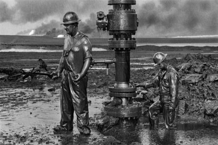 Sebastião Salgado, ‘Workers install a new wellhead to enable the injection of a chemical mud to "kill the old well." Greater Burhan, Kuwait.’, 1991