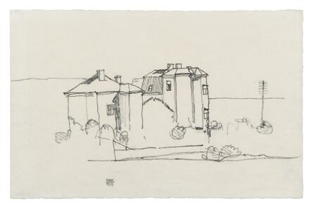 Egon Schiele, ‘Two Houses (Suburb of Vienna)’, 1914