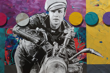 Ceravolo, ‘Brando and G pop art street portrait with dots 36x54’, 2020