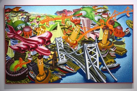 Peter Saul, ‘View of SF/Red Plane’, 1985