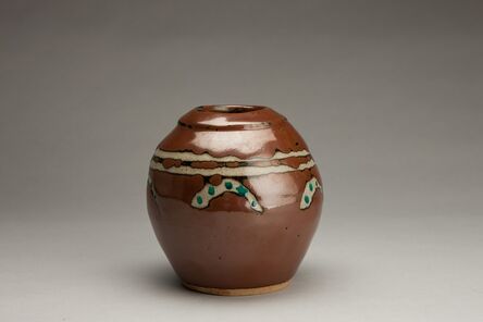 Shinsaku Hamada, ‘Vase, kaki glaze with akae decoration’, N/A
