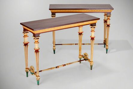 Unknown Italian, ‘Set of two console tables and six stools’, ca. 1800