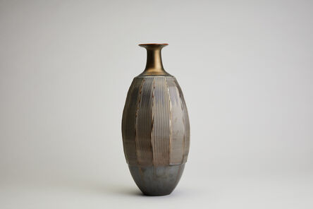 Hideaki Miyamura, ‘Carved vase, gold glaze’, 2021
