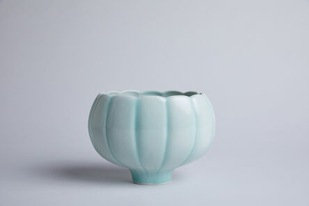 Fance Franck, ‘Large oval scalloped bowl, celadon glaze’, N/A