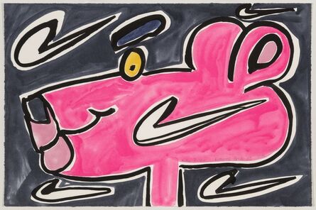 Katherine Bernhardt, ‘Nike Panther (Pink Panther) - 캐서린 베른하르트’, 2019