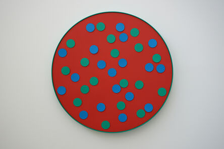 Gerhard Von Graevenitz, ‘Blaue und Grüne Punkte auf Rot’, 1965-1966