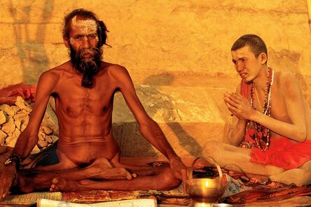 Thomas Kelly, ‘Guru Darshan by Chela, Benares, India’, 1989