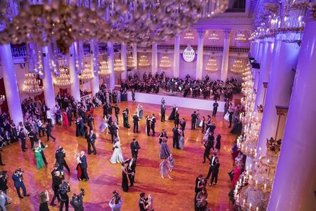 Lauren Greenfield, ‘A choreographed waltz, the main event at Tatler’s Debutante Ball, in the Pillar Hall at the Palace of Unions, Moscow’, 2014