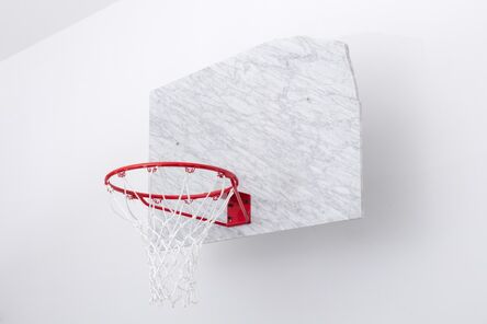 Guillermo Santomà, ‘Marble Basketball Backboard, Hoop and Ball signed by Dennis Rodman’, 2018