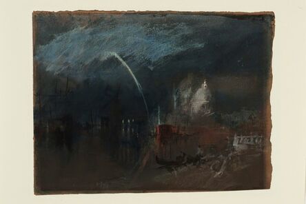 J. M. W. Turner, ‘Venice: Santa Maria della Salute, Night Scene with Rockets’, 1840