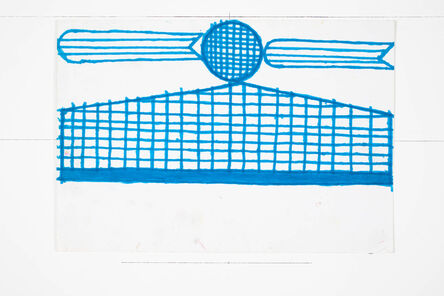 Evelyn Reyes, ‘Fence with Carrots (Blue)’, 2003