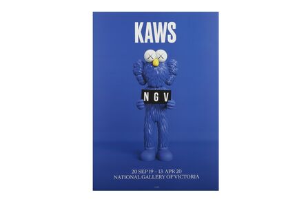 KAWS, ‘Official exhibition posters for NGV, blue, pink and black’