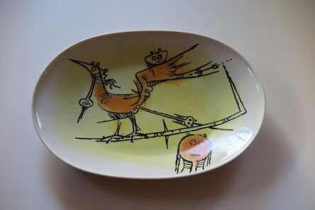 Wifredo Lam, ‘Porcelana di Albisola - large oval serving plate - 15" x 11"’, 1970