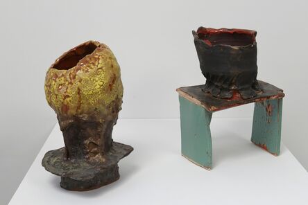 Sheila Pepe, ‘Bubbles (left), Stool and Bowl (right)’, 2015