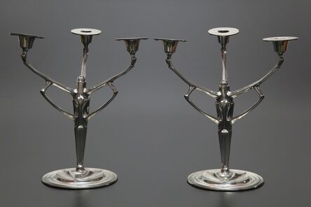 Friedrich Adler, ‘Pair of Candelabras designed for Urania Co.’, 1904