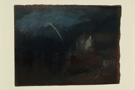 J. M. W. Turner, ‘Venice: Santa Maria della Salute, Night Scene with Rockets’, About 1840