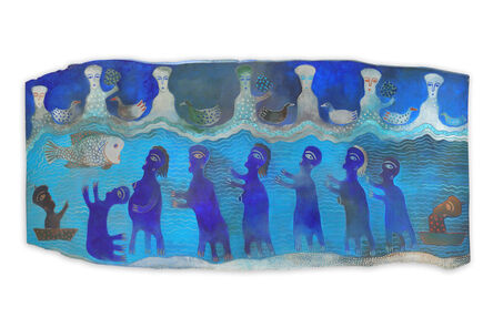 Manuel Mendive, ‘Los hijos del agua conversando con los peces ’, 2001