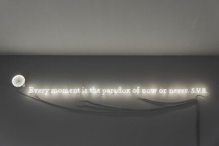 Joseph Kosuth, ‘‘Existential time #02’ | Every moment is the paradox of now or never. S.V.B.’, 2019