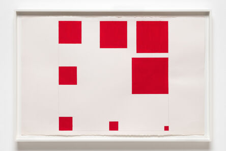 Paul Mogensen, ‘no title (cadmium red watercolor, eight squares)’, 2016