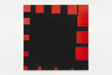 Paul Mogensen, ‘no title (cadmium red medium and ivory black, sixteen square progression around the edges)’, 2019