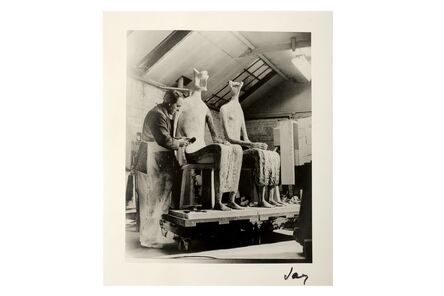 Elsbeth Juda 'Jay', ‘Henry Moore In His Studio At Much Hadham, Hertfordshire, Working On 'King And Queen’, 1953