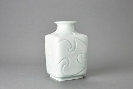 Fance Franck, ‘Large rectangular vase, celadon glaze with incised decor’, N/A