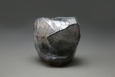 Kaneta Masanao, ‘Faceted, scooped-out vessel with Hagi and ash glazes in white, dark brown and pink colorations’, 2014