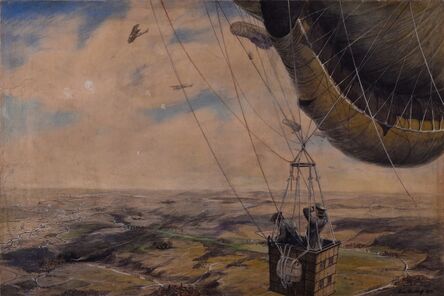 Curt Rüschhoff, ‘German observation balloons recording  the position of the Allied forces on the Somme’, 1917