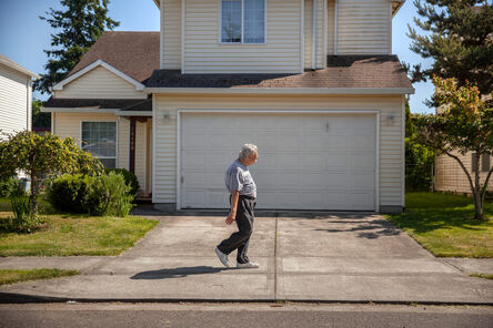 Bieke Depoorter, ‘USA. Oregon. Portland. 2015. Michael walks for hours every day. He didn't want to tell me where he walks to. We walked together.’, 2015
