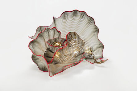 Dale Chihuly, ‘Sienna Gold Leaf Persian Set with Cardinal Red Lip Wraps #2’, 2015