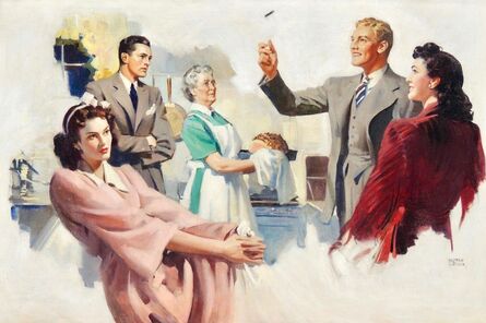 Andrew Loomis, ‘Man Flipping a Coin, Probable Interior Magazine Illustration, 1942’, 1942