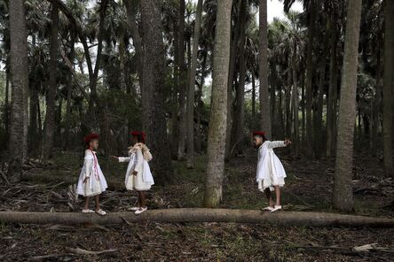 Allison Janae Hamilton, ‘Three girls in sabal palm forest III’, 2019