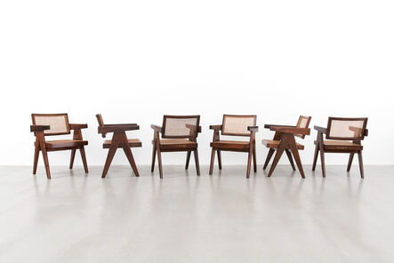 Pierre Jeanneret, ‘Set of 6 "Office" chairs’, ca. 1955-56