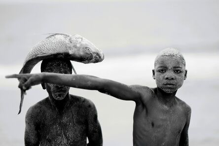 Mário Macilau, ‘Two boys with fish’, 2018