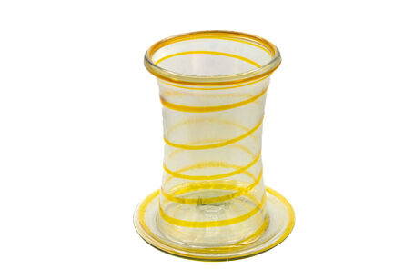 Dale Chihuly, ‘Dale Chihuly c. 1970 Clear with Yellow Stripes Pilchuck Hand Blown Glass Vase with Base with $20,000 Appraisal’, ca. 1970