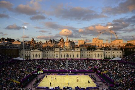 Donald Miralle, ‘Men's Beach Volleyball match between Brazil and Canada, London Olympics, The Horse Guards Parade ground, London’, 2012