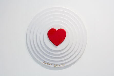 Peter Blake, ‘Red heart (metal flake) on white Target’, 2017