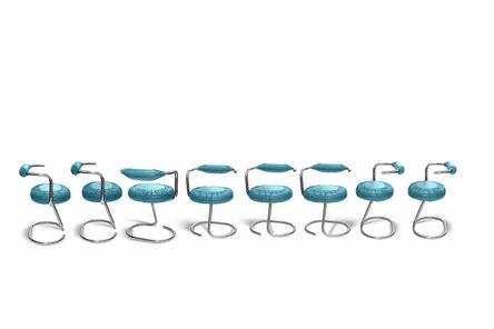 Giotto Stoppino, ‘Set of 8 Light Blue Cobra Chairs’, 1970s