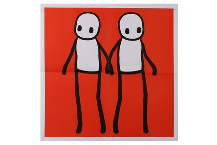 Stik, ‘Full set of 5 STIK Hackney Holding Hands posters (Red, Orange, Yellow, Blue & Teal) 3 signed Stik (lower right) all lithographs’