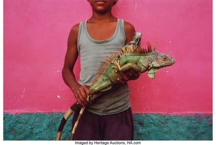 Jeffrey Becom, ‘Boy with Iguanas, Kilómetro Trienta, Colón, Honduras’, 1995