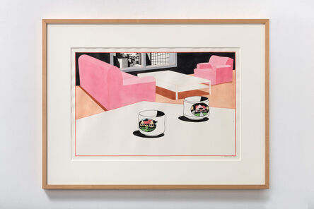 Ken Price, ‘Untitled (Interior with 2 cups with house)’, 1990