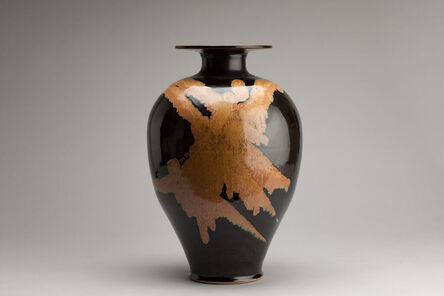 Brother Thomas Bezanson, ‘Tall vase, tenmoku and crystalline rutile glaze’, N/A
