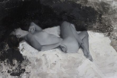 Michael Alford, ‘Nude, B&W Autumn III - figurative female painting’, 2020
