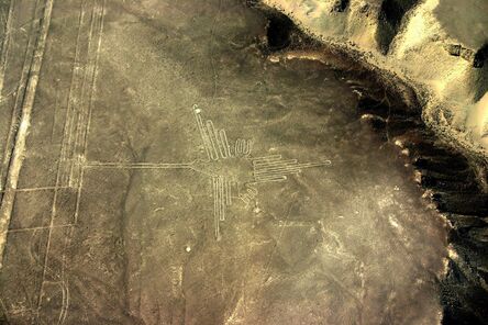 ‘Earth drawing (geoglyph) of a hummingbird, Nazca Plain’, ca. 100 B.C - 700 CE