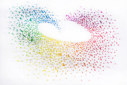 Joel Amit, ‘Circle of Life - Multicolor Birds on White’, N.A.