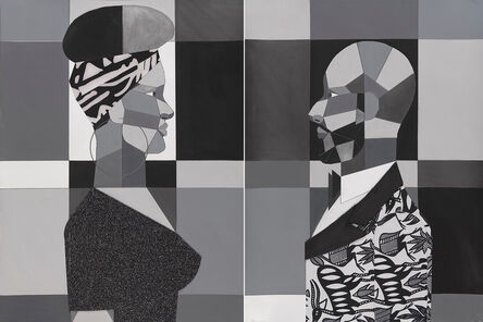 Derrick Adams, ‘Woman and Man on Grayscale’, 2017