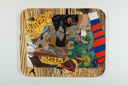 Mickalene Thomas, ‘Still Life with black and white panther’, 2009