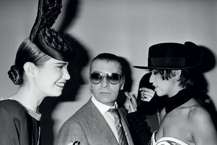 AFP, ‘Karl Lagerfeld with models on March 23d, 1985 at the end of the Chanel Fall-Winter 1985/1986 ready-to-wear collection show in Paris.’, 1985