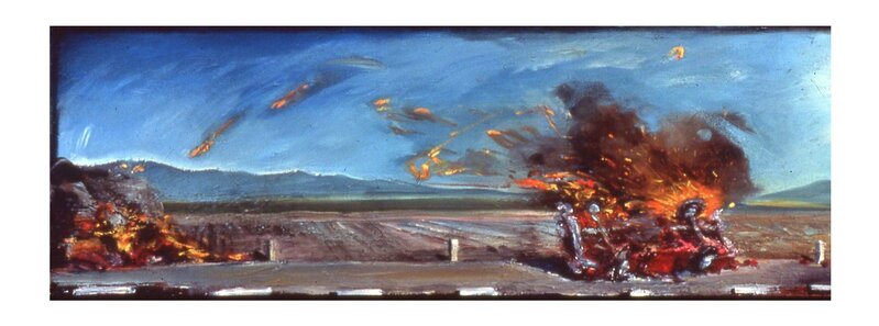 Carlos Almaraz, ‘West Coast Crash’, 1990, Print, Hand Printed Silkscreen, David Lawrence Gallery